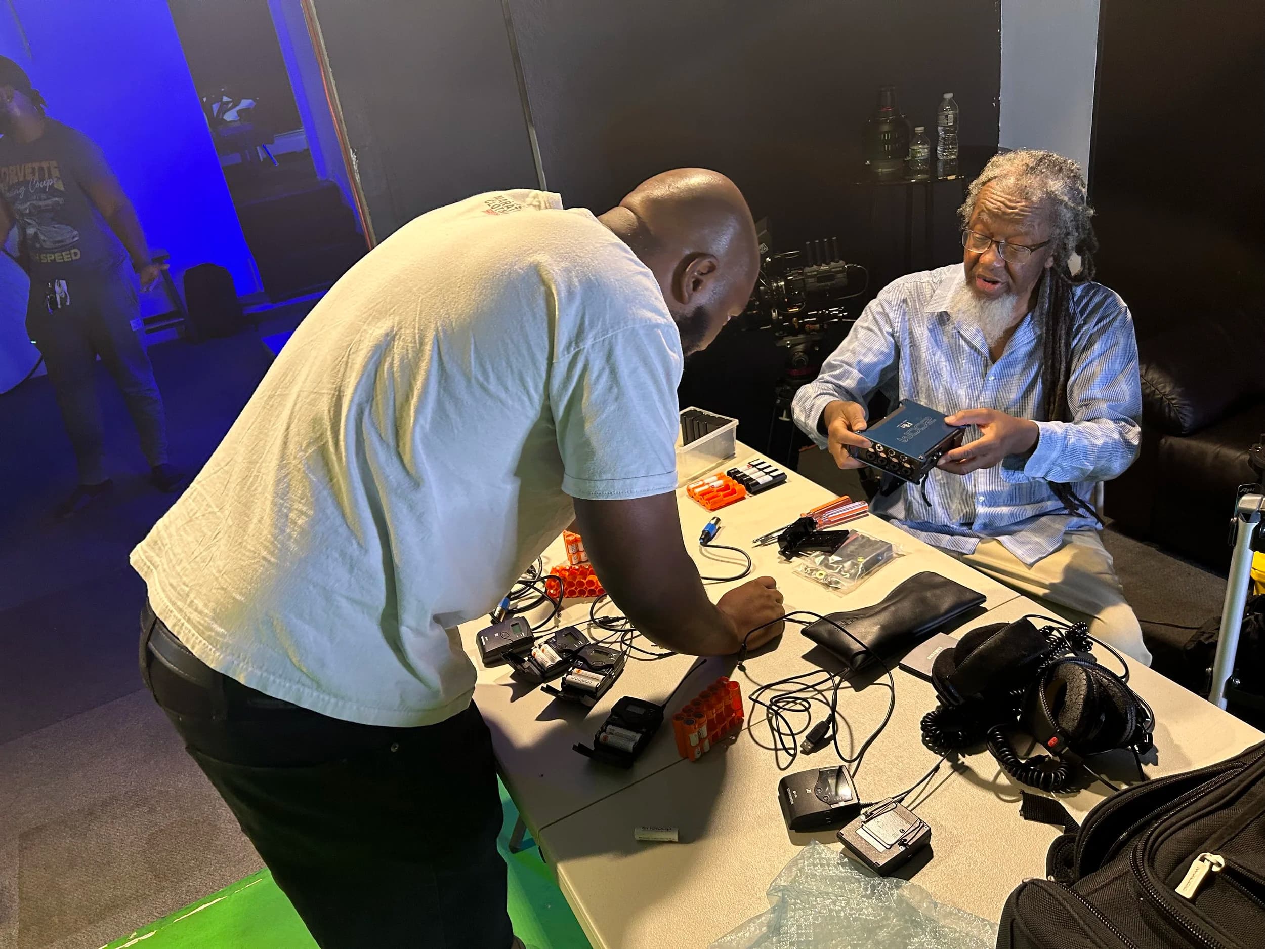 Production team at work in the studio